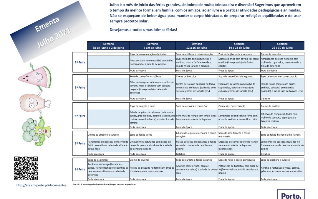 Ementa Julho 2021