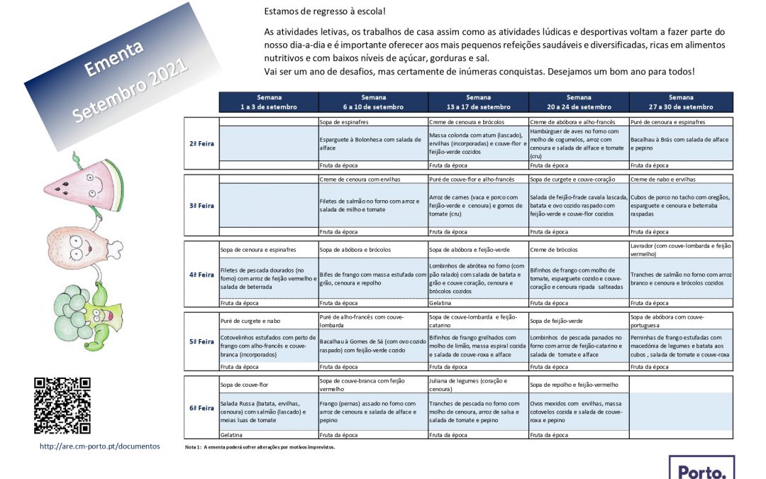 Ementa: Setembro 2021