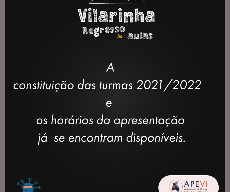 Regresso às Aulas 2021: Turmas e Horários da receção