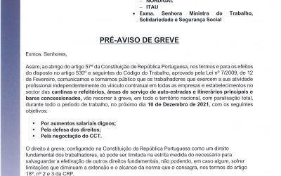 CANTINAS: Pré-Aviso de Greve