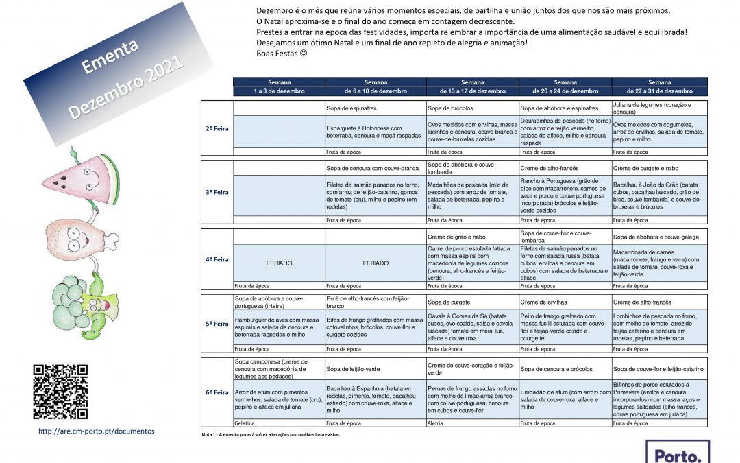Ementa Dezembro 2021