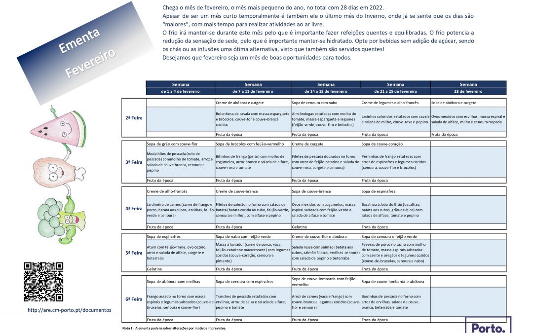Ementa Fevereiro 2022