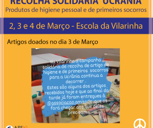 Recolha solidária: Lista de artigos recebidos no dia 3 de Março