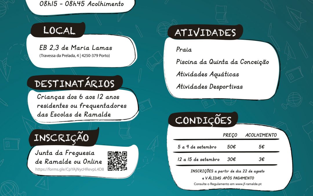 Atividades de Férias em Ramalde – Setembro