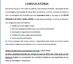 Assembleia Geral – Convocatória