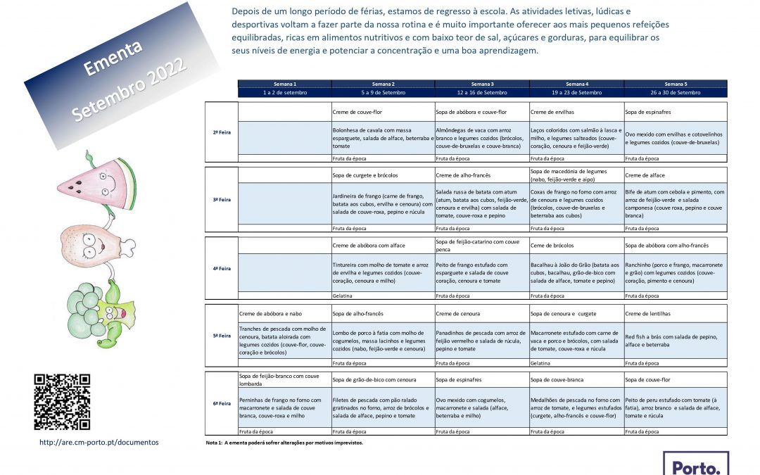 Ementa Setembro 2022