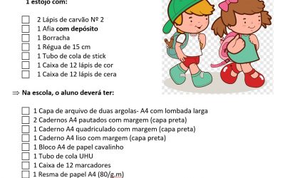 2022-2023: Lista de Material do 1ºAno