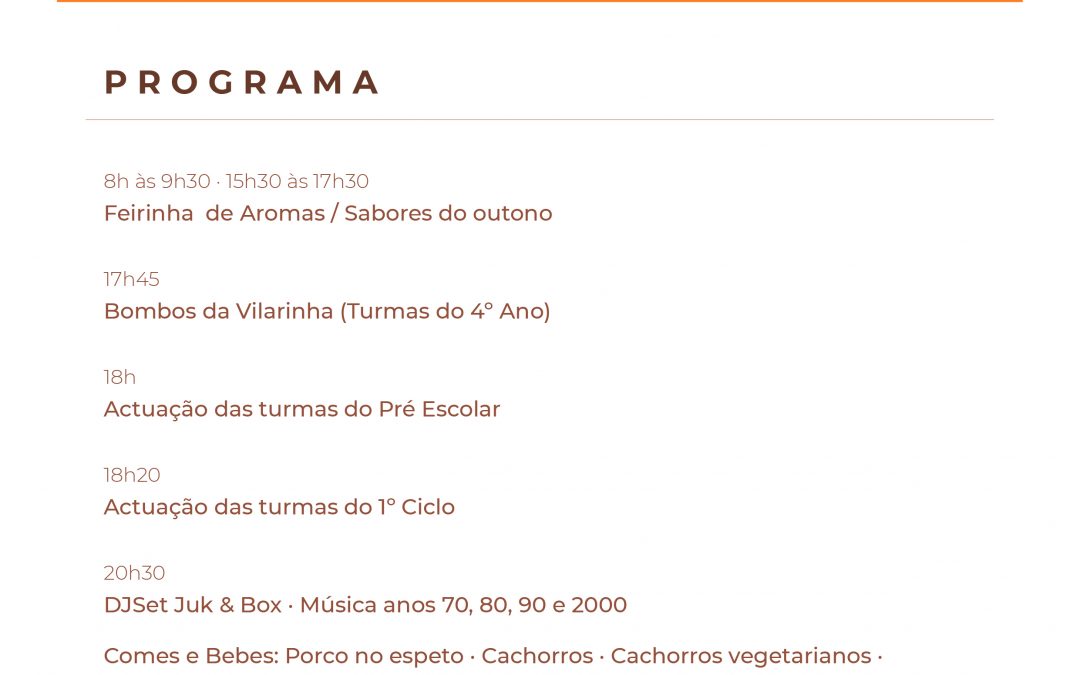 Programa do Grandioso Magusto da Vilarinha