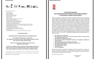 AVISO: Pré-avisos de greve para o início de Março