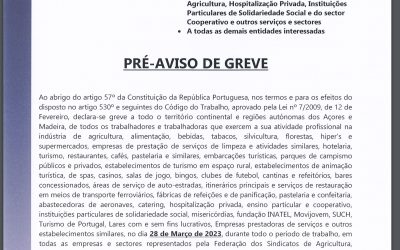 AVISO: Greve das cantinas dia 28 de Março