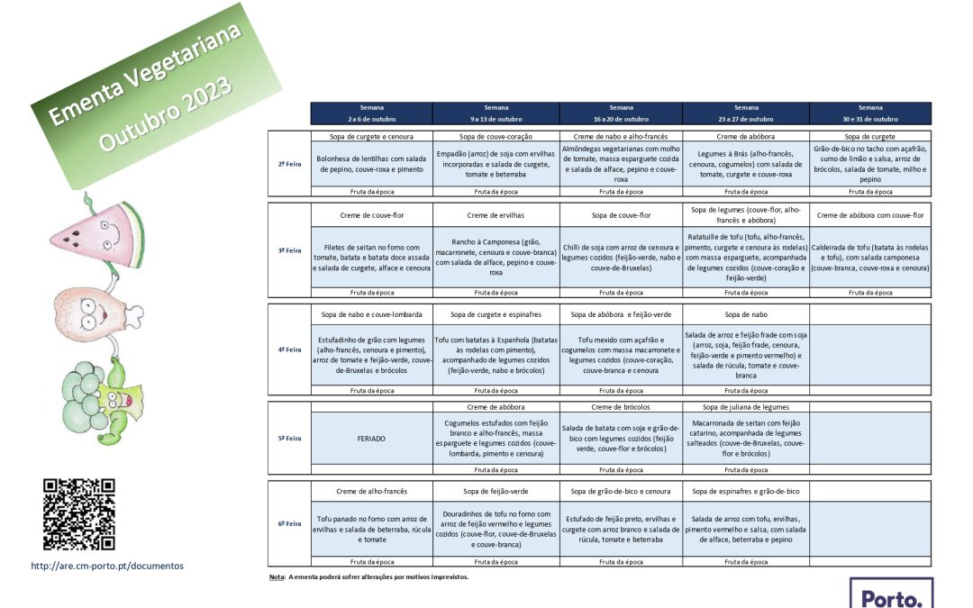 Ementa: Outubro de 2023