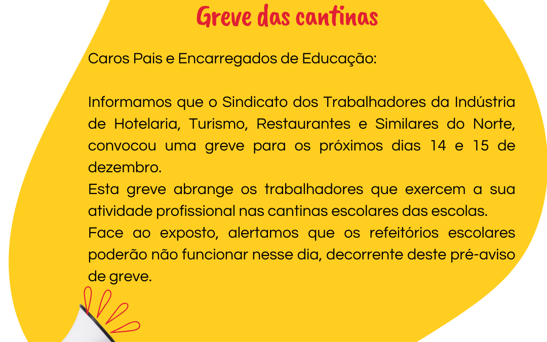 Cantina: Greve dia 14 e 15 de Dezembro