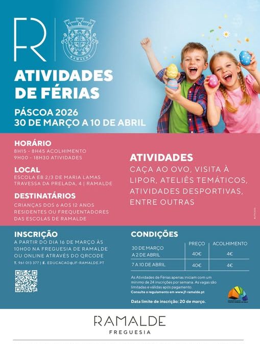 𝗔𝘁𝗶𝘃𝗶𝗱𝗮𝗱𝗲𝘀 𝗱𝗲 𝗙𝗲́𝗿𝗶𝗮𝘀 𝗱𝗮 𝗣𝗮́𝘀𝗰𝗼𝗮 JFR | 30 de março a 10 de abril