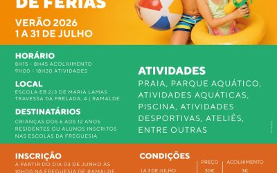 RAMELDE: 𝗔𝘁𝗶𝘃𝗶𝗱𝗮𝗱𝗲𝘀 𝗱𝗲 𝗙𝗲́𝗿𝗶𝗮𝘀 𝗱𝗲 𝗩𝗲𝗿𝗮̃𝗼 𝟮𝟬𝟮𝟲 I Abertura de Inscrições