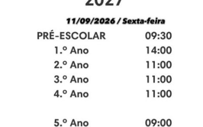 2026-2027 Horários das apresentações