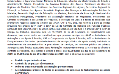Pré-aviso de greve para dia 29 de Novembro