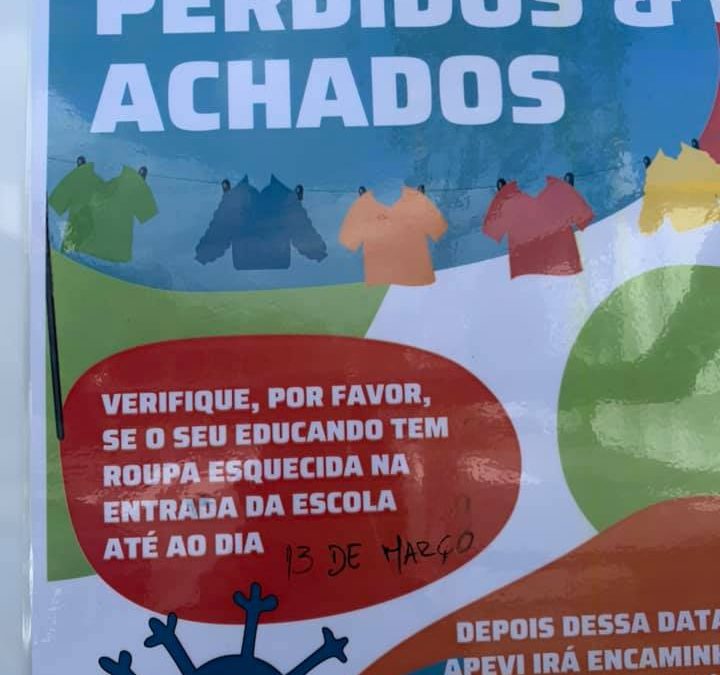 Perdidos e Achados: verificar roupa até 13 de Março