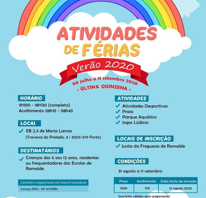 Retomas das Atividades de Férias Verão 2020