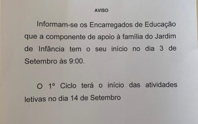 Arranque no Ano Letivo 2020-2021