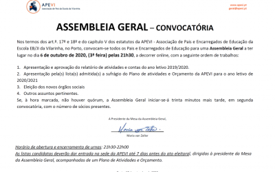 Assembleia Geral dia 6 de Outubro