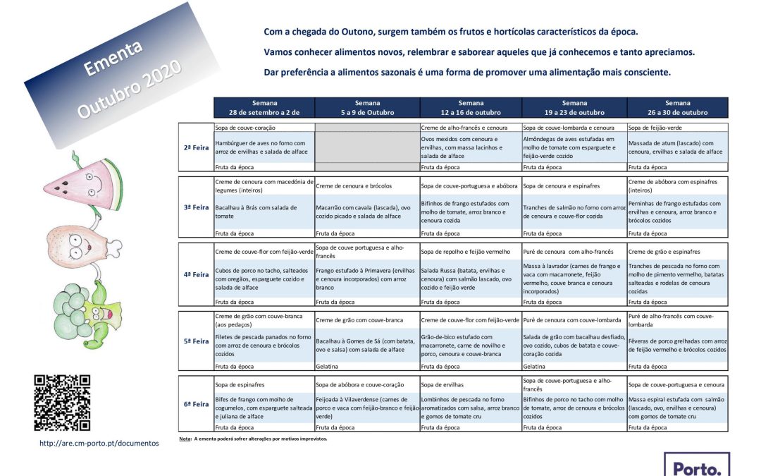 Ementa Outubro 2020