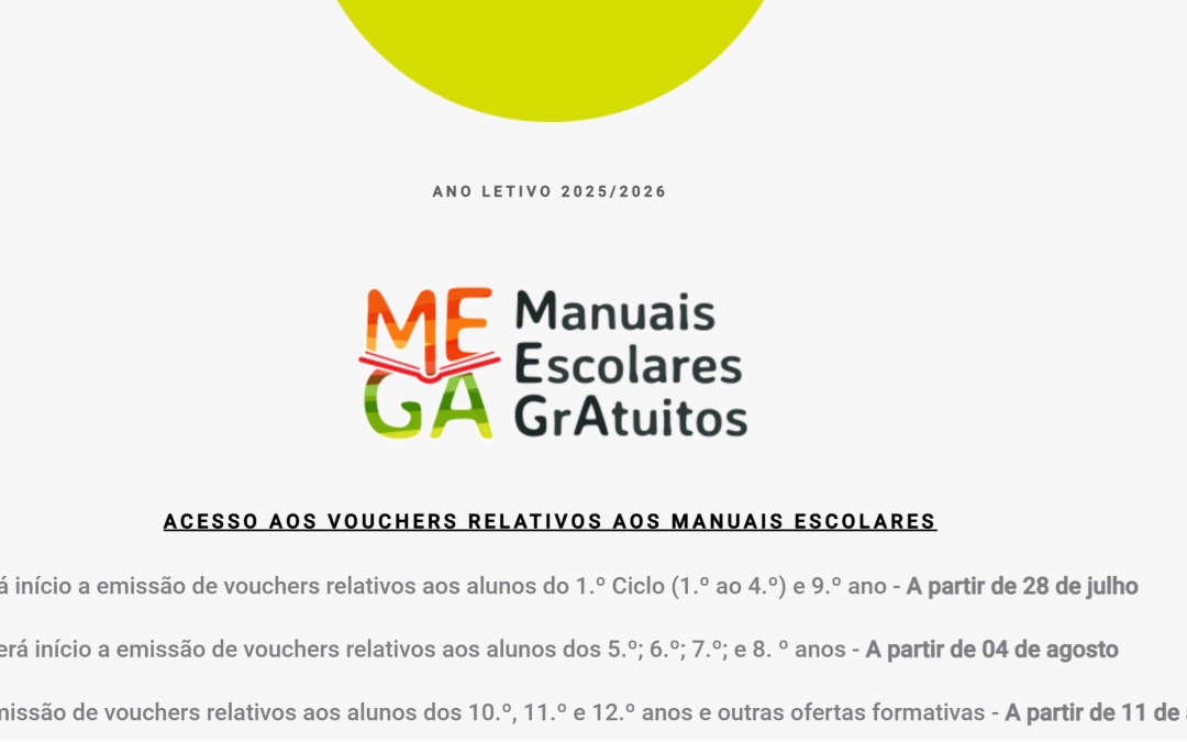 2025/2026: Manuais escolares