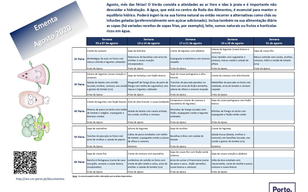 Ementa Agosto 2020