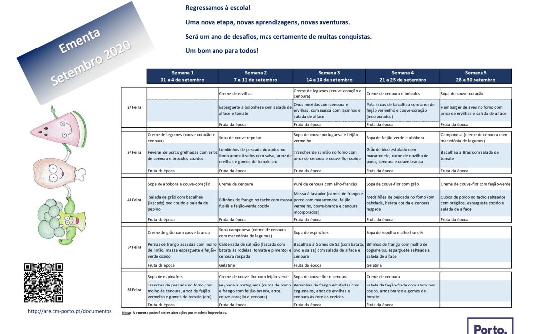 Ementa Setembro 2020